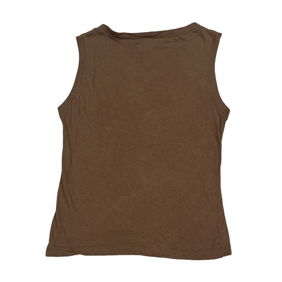 POINT ZERO X NICOLE BENISTI Y2K women's embellished brown v-neck tank, medium. - Picture 3 of 3